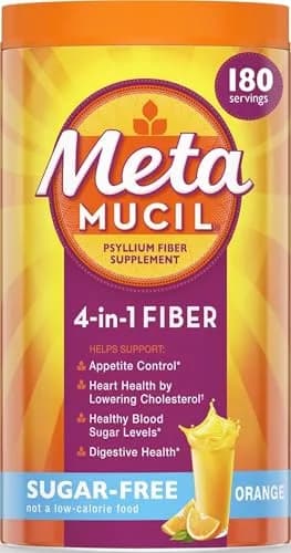 Metamucil Sugar-Free Orange Psyllium Husk Fiber Powder 180 Servings (180 tsp) thumbnail 1