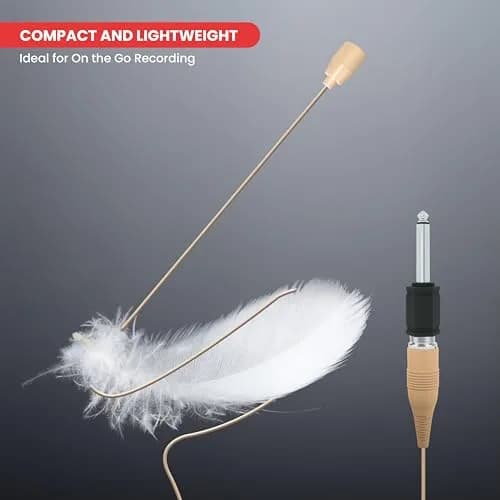 Pyle Over Ear Boom Microphone Headset - Professional Omnidirectional Wired Microphone Beige thumbnail 6
