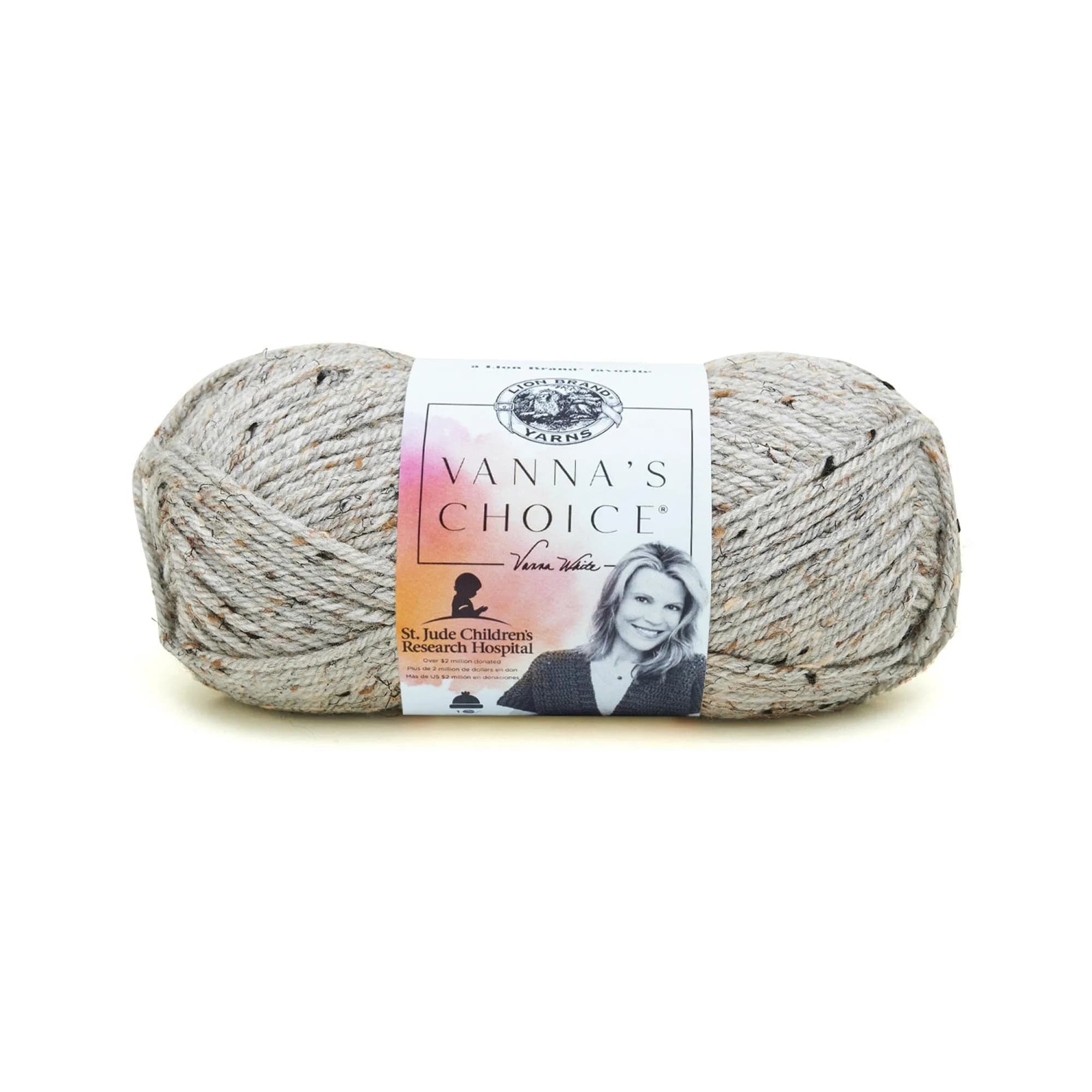 Lion Brand Yarn Vanna's Choice Yarn, Grey Marble | Soft, Durable Crochet & Knitting Fiber (70–100g, 145 yards)
