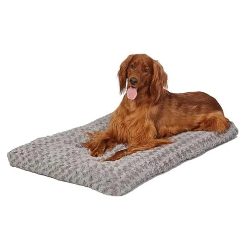 MidWest Homes for Pets Large QuietTime Deluxe Gray Ombré Swirl Plush Pet Bed | Machine Washable, Non-Skid Bottom, Soft Crate Mat for 42-inch Crates thumbnail 1