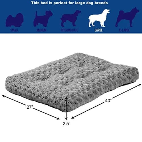 MidWest Homes for Pets Large QuietTime Deluxe Gray Ombré Swirl Plush Pet Bed | Machine Washable, Non-Skid Bottom, Soft Crate Mat for 42-inch Crates thumbnail 2