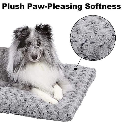 MidWest Homes for Pets Large QuietTime Deluxe Gray Ombré Swirl Plush Pet Bed | Machine Washable, Non-Skid Bottom, Soft Crate Mat for 42-inch Crates thumbnail 3