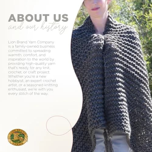 Lion Brand Yarn Medium-Weight Fishermen’s Wool Yarn for Knitting, Crocheting, and Crafts, Natural, 1 Pack | Warm, Soft Wool for Outdoor Projects thumbnail 6