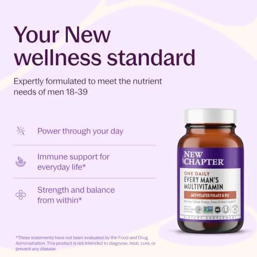 New Chapter Men's One Daily Multivitamin 48 Tablets | Organic, Gentle on Stomach, Supports Energy & Immunity thumbnail 2