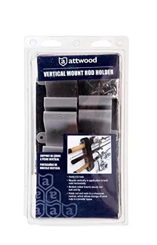 attwood Vertical Mount Rod Holder | Holds 4-6 Rods, Gray Plastic, Marine-Grade thumbnail 4