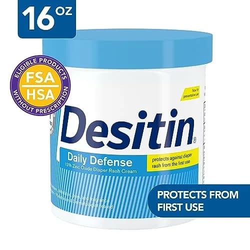 Desitin Daily Defense Baby Diaper Rash Cream with 13% Zinc Oxide, Hypoallergenic, Dye-, Phthalate- & Paraben-Free, 473ml (16 oz) thumbnail 2