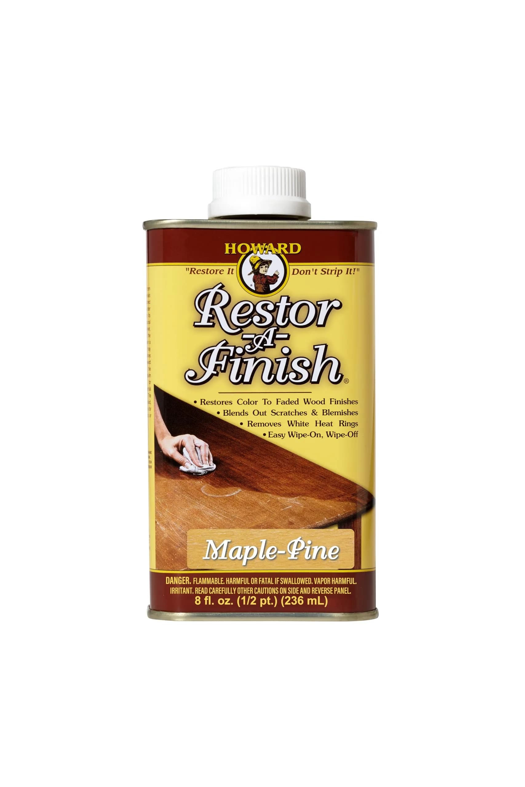 HOWARD Restor-A-Finish Maple-Pine Wood Finish Restorer 237ml (8 Fl Oz) | Repairs Scratches, Stains, and Water Rings
