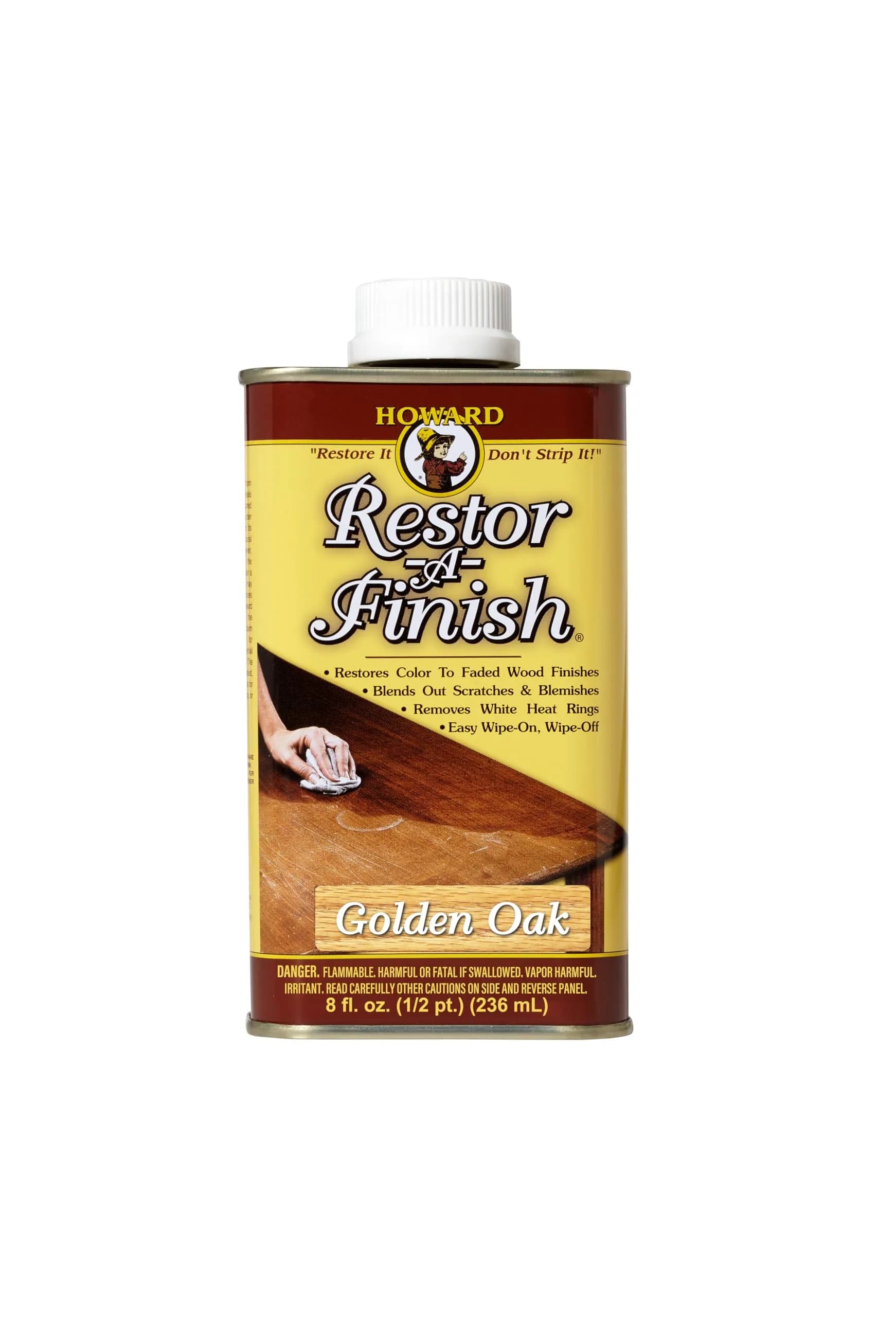 Howard Golden Oak Restor-A-Finish Wood Restorer 237ml (8 oz) | Restores Wood Finishes Without Stripping
