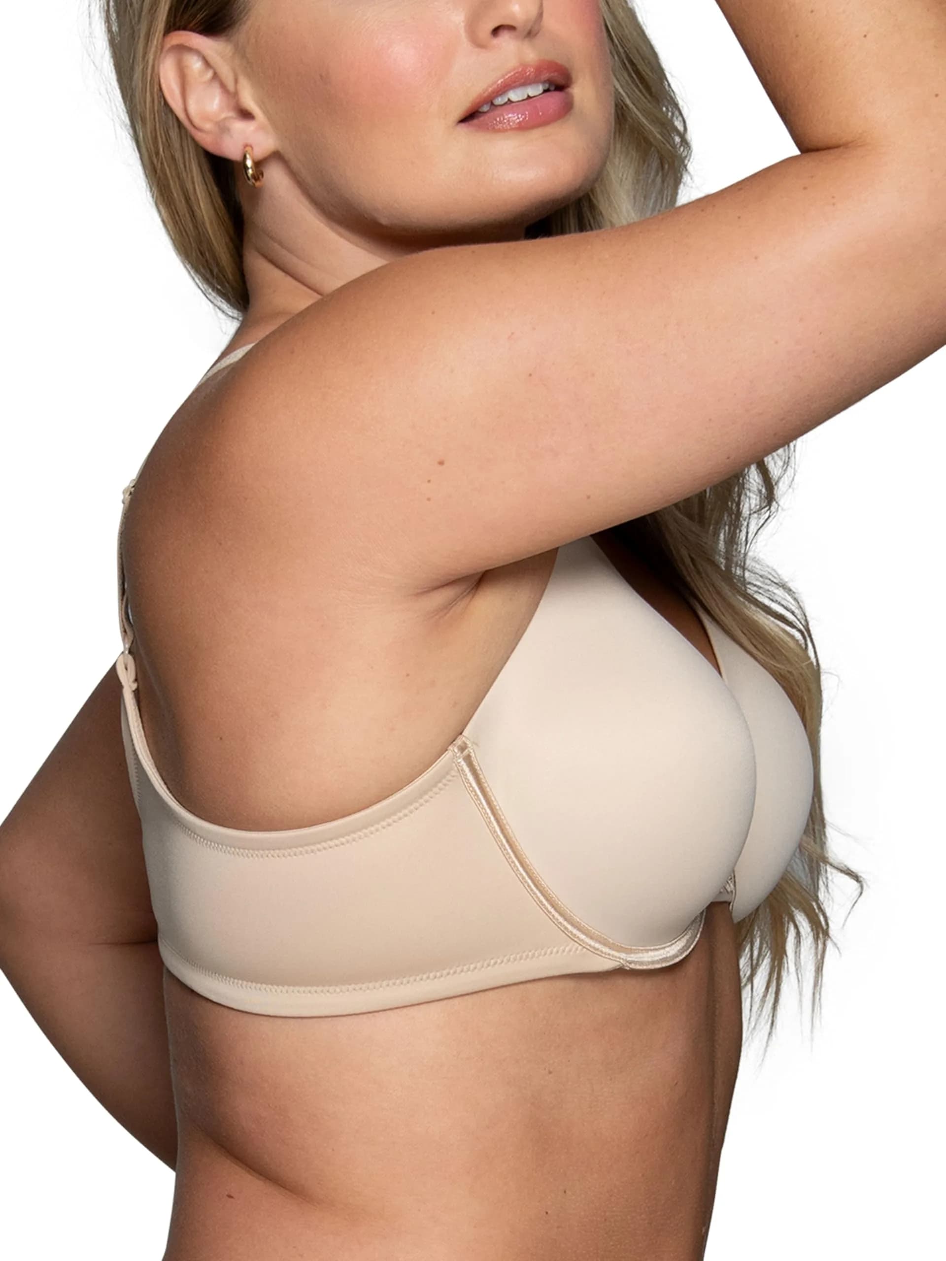 Vanity Fair Women's Full Figure Beauty Back Smoothing Bra, 4 Way Stretch Fabric, Lightly Lined Cups up to H - Underwire - Beige, 36D thumbnail 2