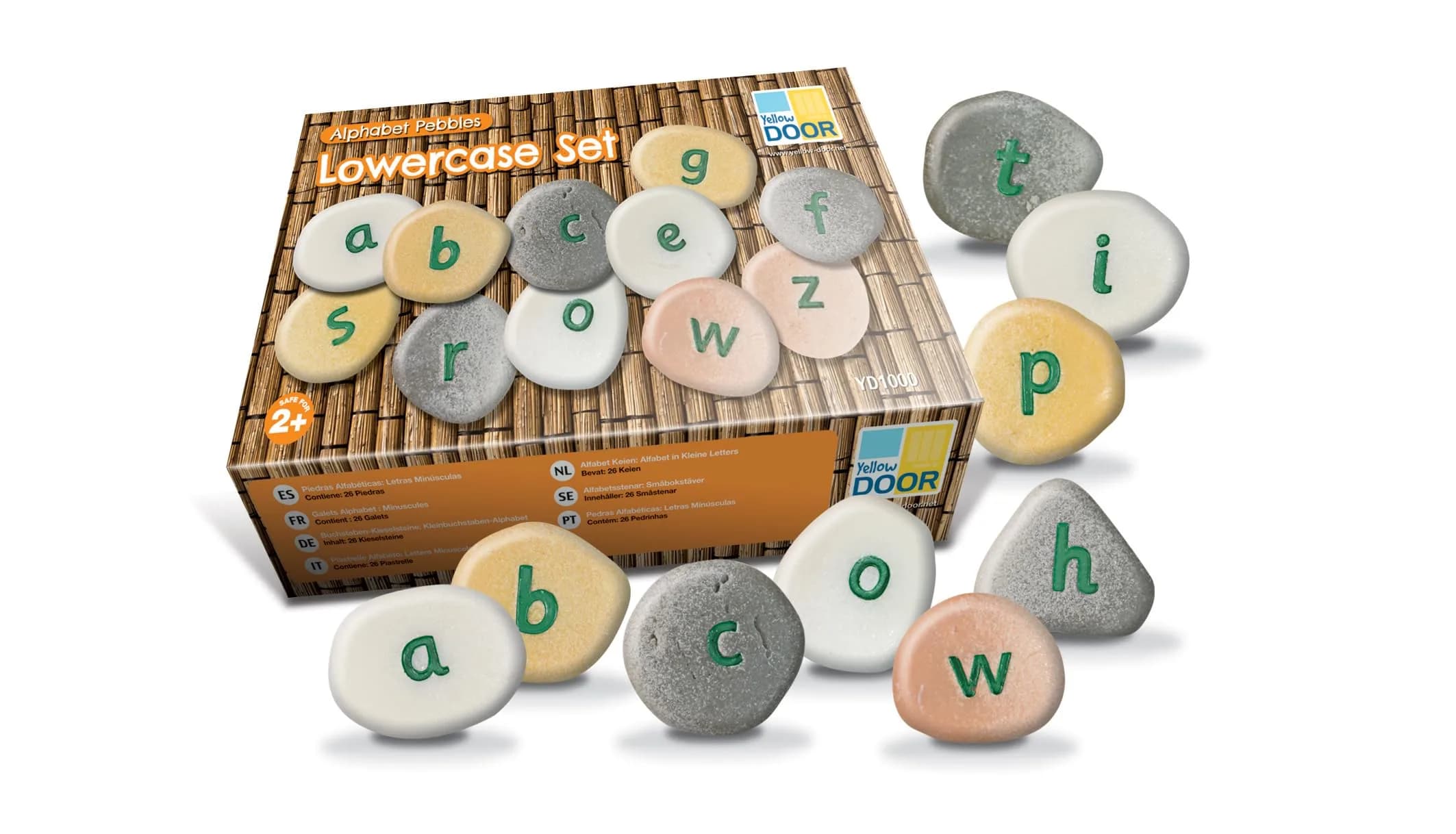 Yellow Door YD-10 Alphabet Pebbles - Lowercase, Kindergarten to Grade 3, 5" H, 3" L, 3" W | Educational Learning Toy - main product image