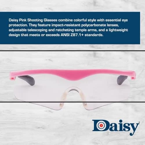 Daisy Impact-Resistant Safety Glasses Black/Pink | Youth to Adult Fit, Full Coverage thumbnail 2