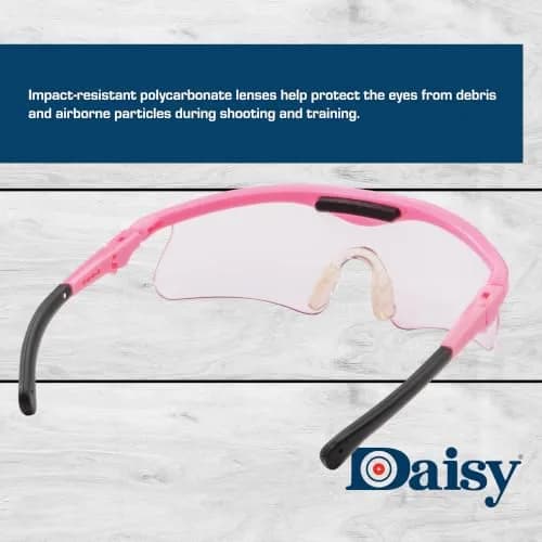 Daisy Impact-Resistant Safety Glasses Black/Pink | Youth to Adult Fit, Full Coverage thumbnail 3