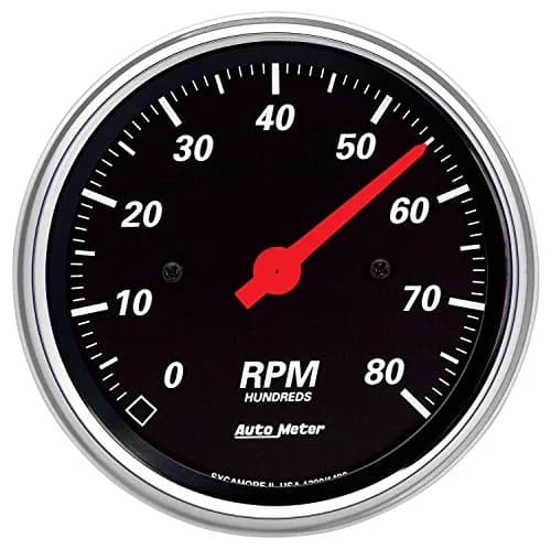 AUTO METER 1490 Designer Black Dash Electric Tachometer 3.375 in. | Vintage high-performance gauge with chrome bezel thumbnail 1