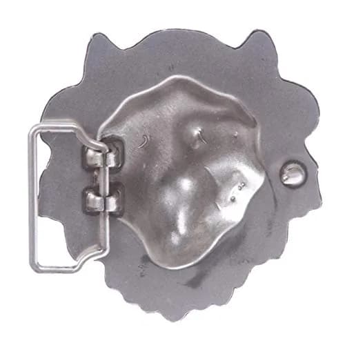 Beltiscool Lion Belt Buckle Silver, 8.3cm (3.25") X 8.9cm (3.5") | Standard Swivel Back thumbnail 2