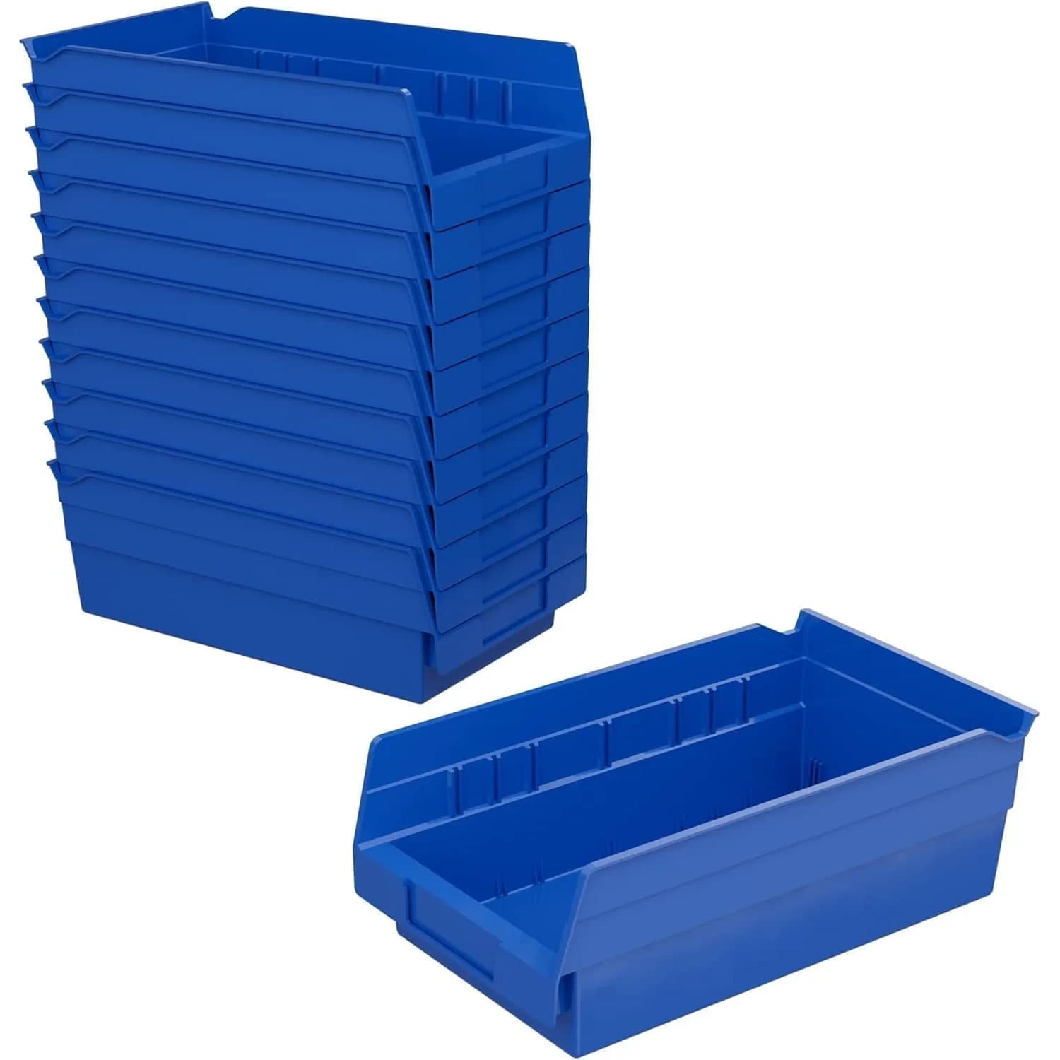 Akro-Mils Blue Plastic Shelf Bins 3785 ml (12 x 6.5 x 4 inches) | Heavy Duty Storage for Garage, Kitchen, Closet Organization - main product image