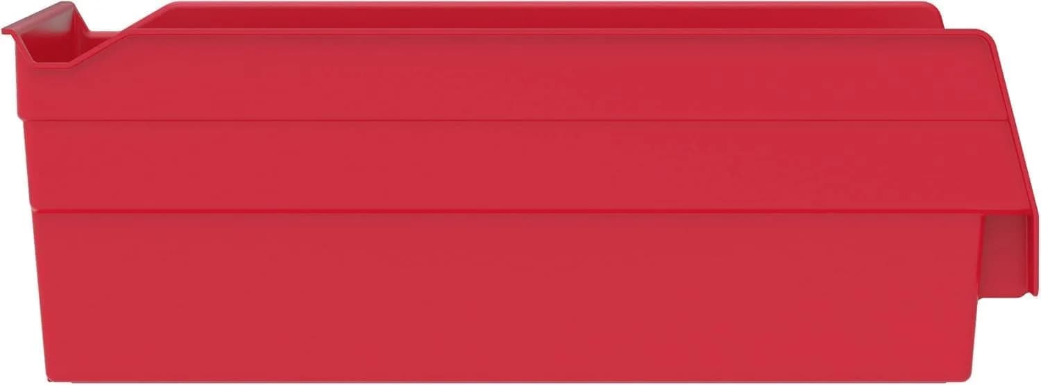 Akro-Mils Heavy Duty Plastic Shelf Bins 12" x 6.5" x 4" Red (12-Pack) | Industrial Grade Polymer Storage Containers thumbnail 7