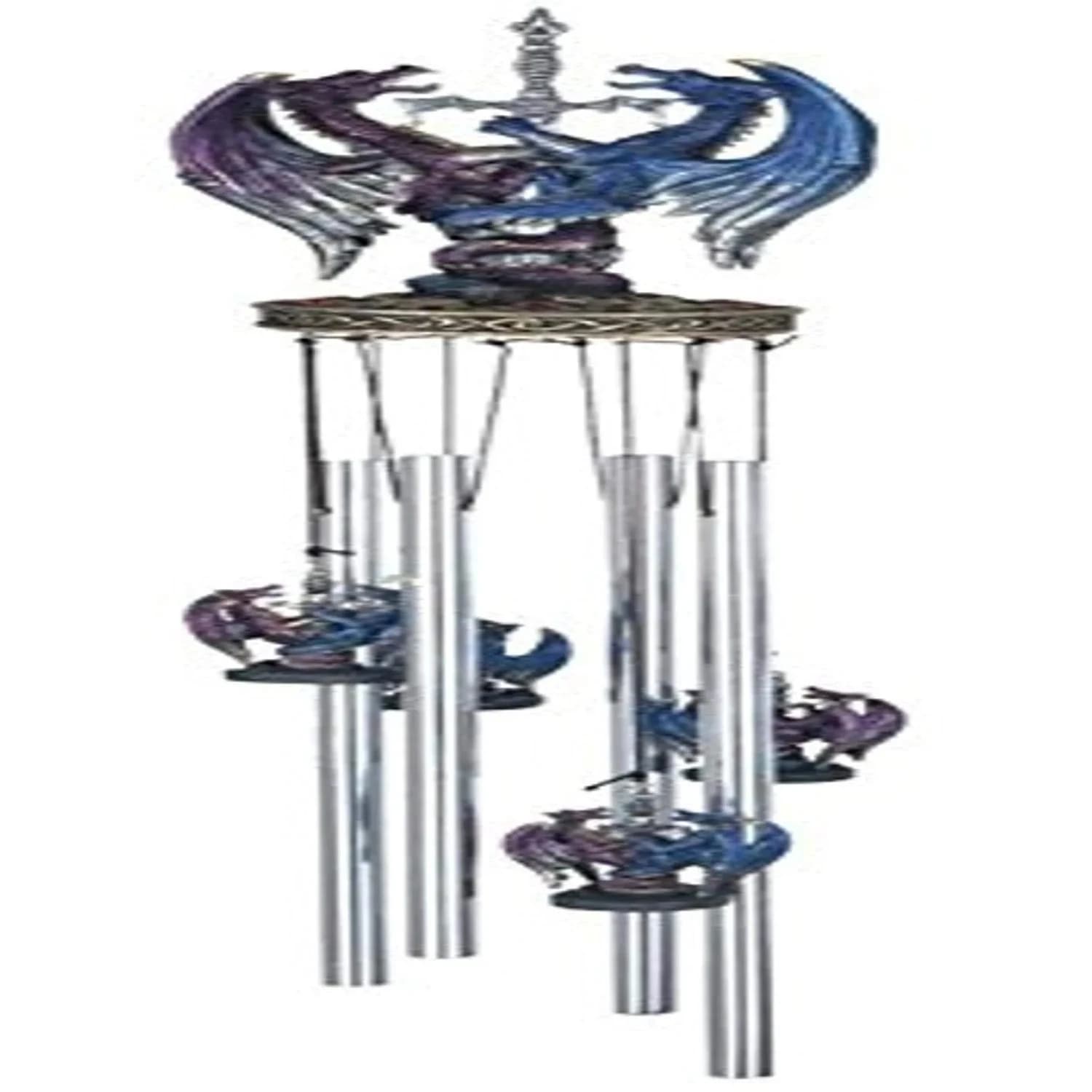 StealStreet Round Top Dragon Hanging Garden Porch Decoration Decor Wind Chime 58.42 cm (23 inches) | Weather Resistant Outdoor Decor - main product image