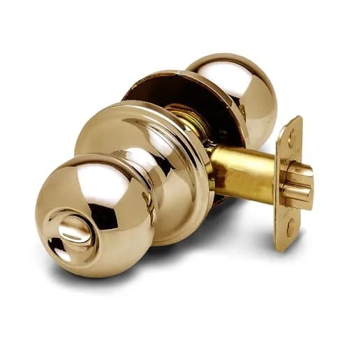 Copper Creek Privacy Interior Door Knob – ANSI Grade-3 Certified, Heavy Duty Handle, Easy Install, Reversible, Polished Brass (1 Pack) thumbnail 1