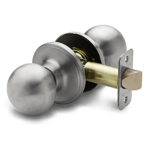 Copper Creek Passage Interior Door Knob – ANSI Grade-3 Certified, Heavy Duty Handle, Easy Install, Reversible, Satin Stainless (1 Pack) thumbnail 1