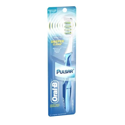 Oral-B Pulsar Medium Vibrating Toothbrush 3-Pack | Pressure-Sensitive Split Head thumbnail 1