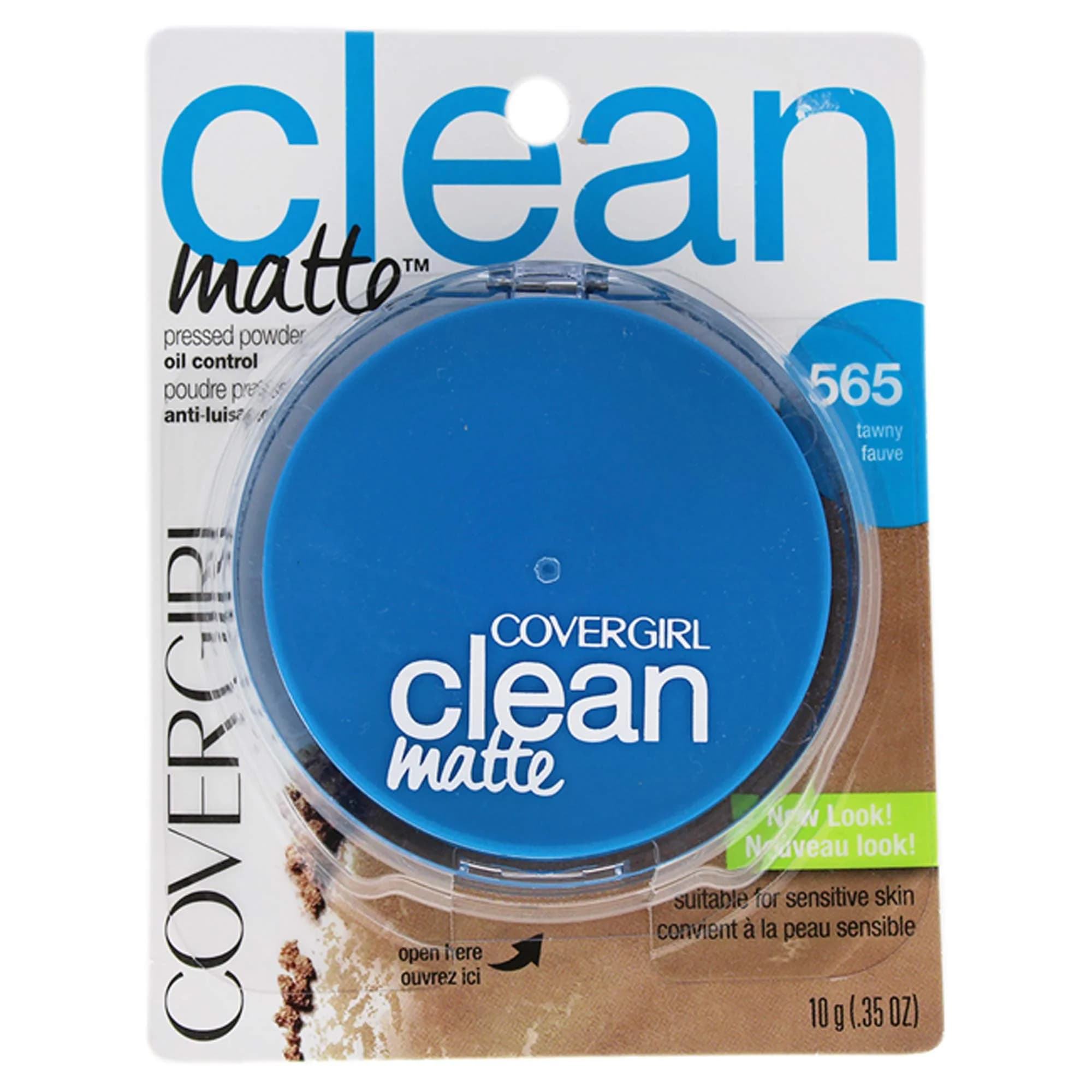 COVERGIRL Clean Matte Pressed Powder, Medium Light 535, 0.7 oz (20g) | Shine-Free Finish for Oily Skin — Tawny