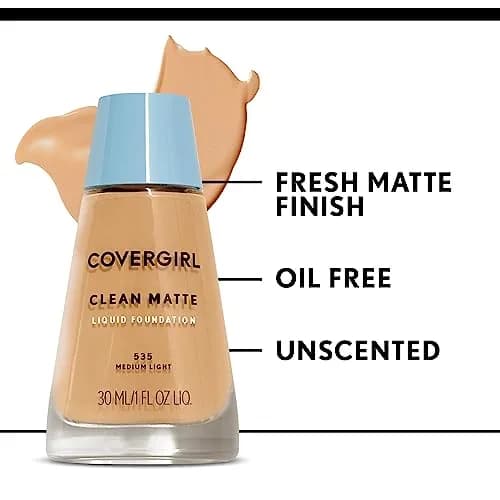 COVERGIRL Clean Matte Liquid Foundation Ivory 505 | Oil-Free, Sensitive Skin, 1 oz thumbnail 6