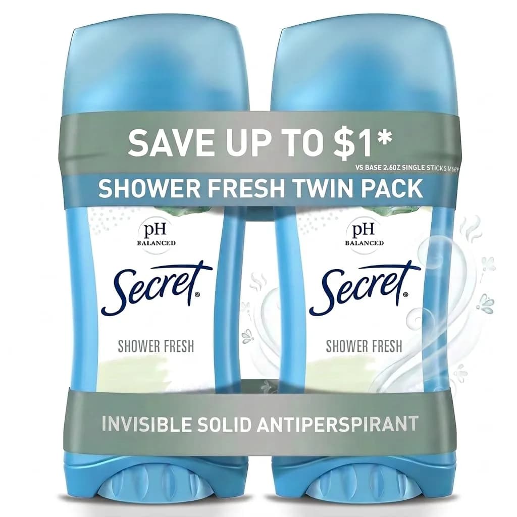 Secret Invisible Solid Clean Lavender Antiperspirant & Deodorant for Women, 5.2 oz (2.6 oz x 2) | 24hr Sweat & Odor Protection — 2.6 Ounce
