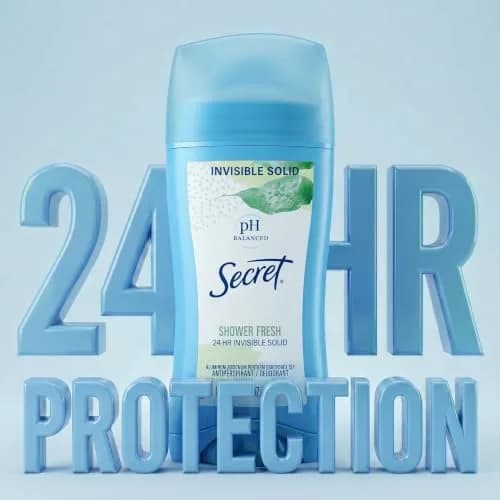 Secret Shower Fresh Invisible Solid Antiperspirant for Women, 2.6 oz (Pack of 2) | 24hr Sweat & Odor Protection thumbnail 3