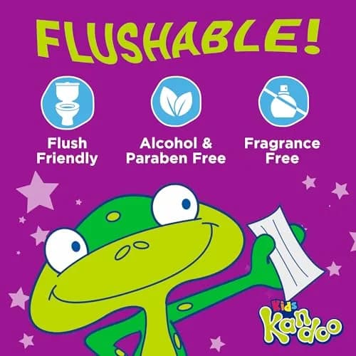 Kandoo Flushable Wipes for Baby & Kids 42 Count | Unscented, Hypoallergenic, Potty Training (42 count pack of 12) thumbnail 5