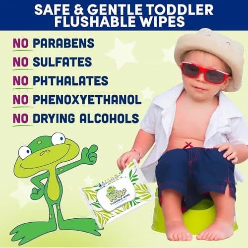 Kandoo Flushable Wipes for Baby & Kids 42 Count | Unscented, Hypoallergenic, Potty Training (42 count pack of 12) thumbnail 2