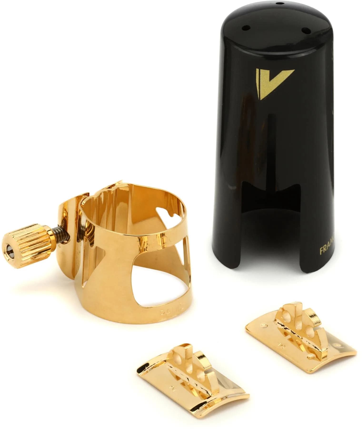 Vandoren Optimum Ligature and Cap for Soprano Saxophone Gilded Black | USA Import for Indian Musicians — Soprano Saxophone