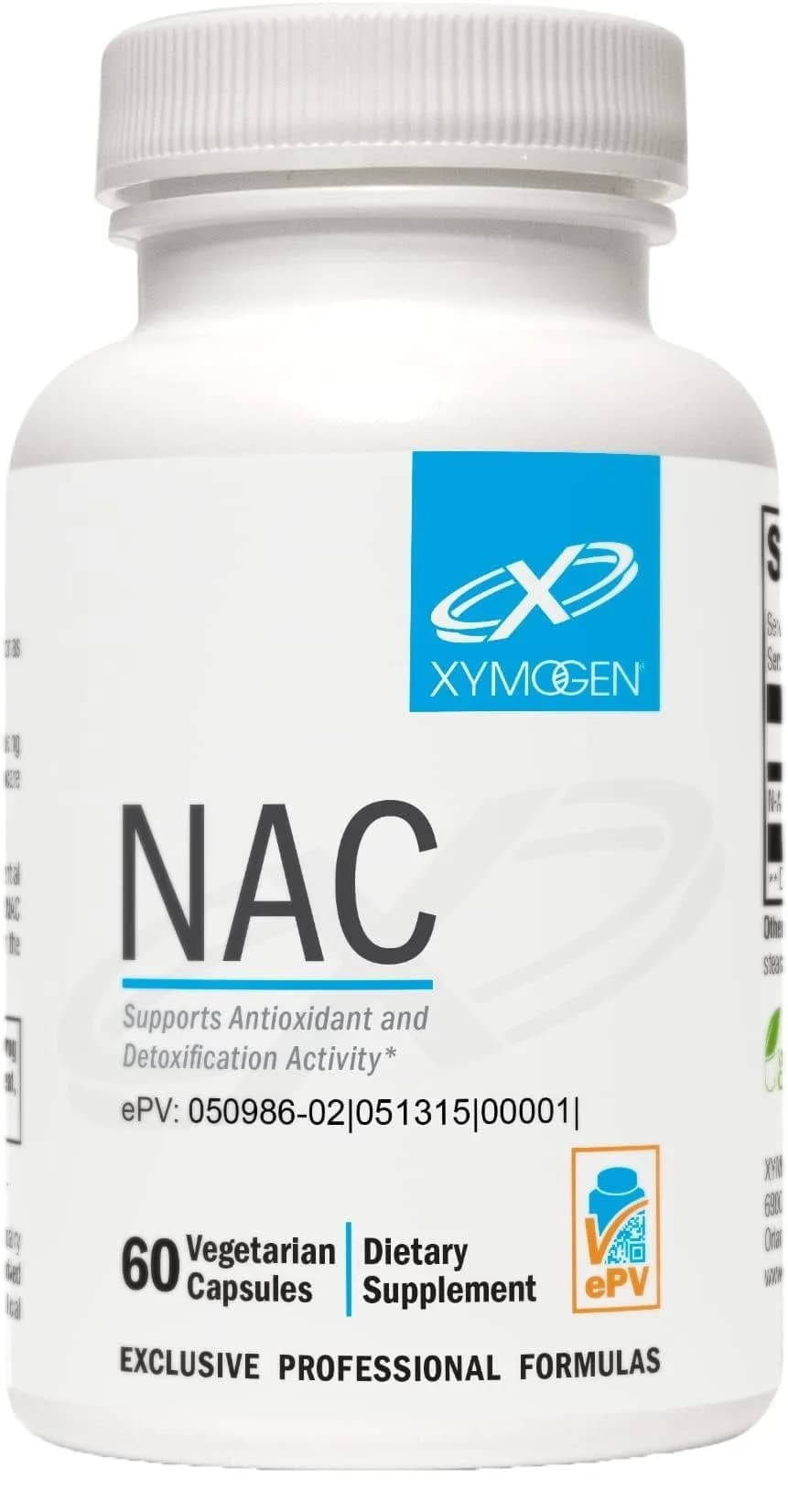 XYMOGEN NAC 60 Capsules | Potent Antioxidant Support for Detox & Immunity