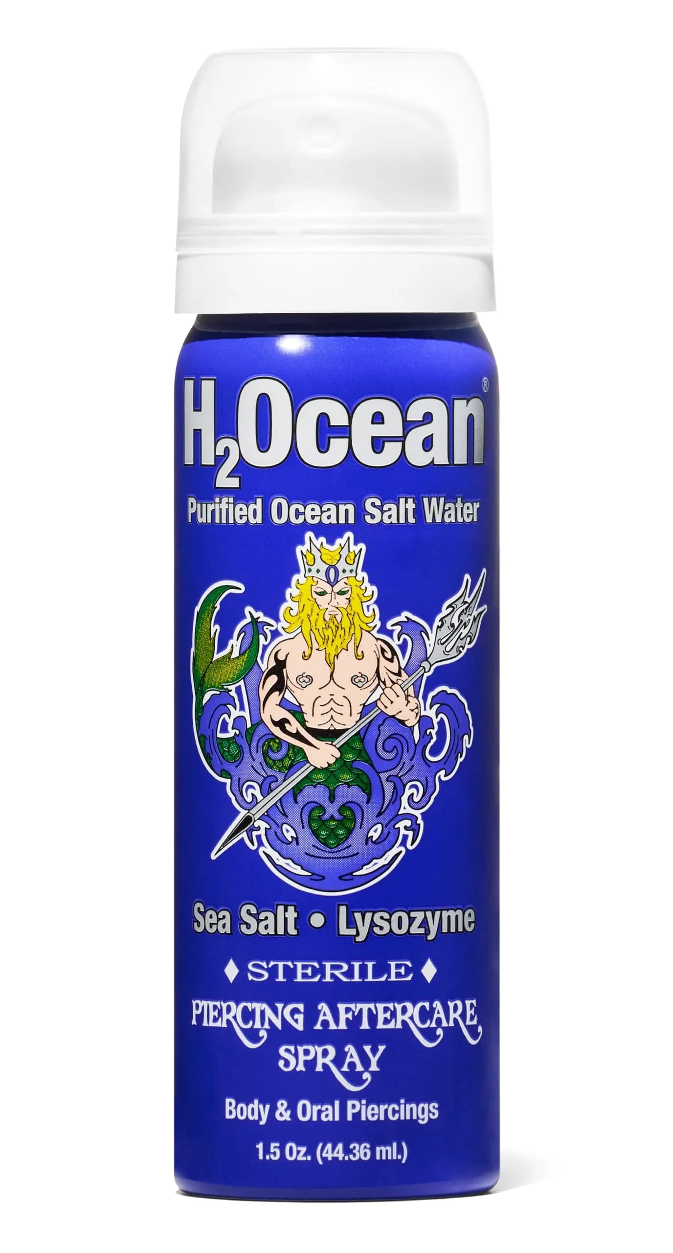 H2Ocean Piercing Aftercare Spray Blue Sea Salt 44ml (1.5 Fl Oz) | Sterile Saline Solution for Piercings