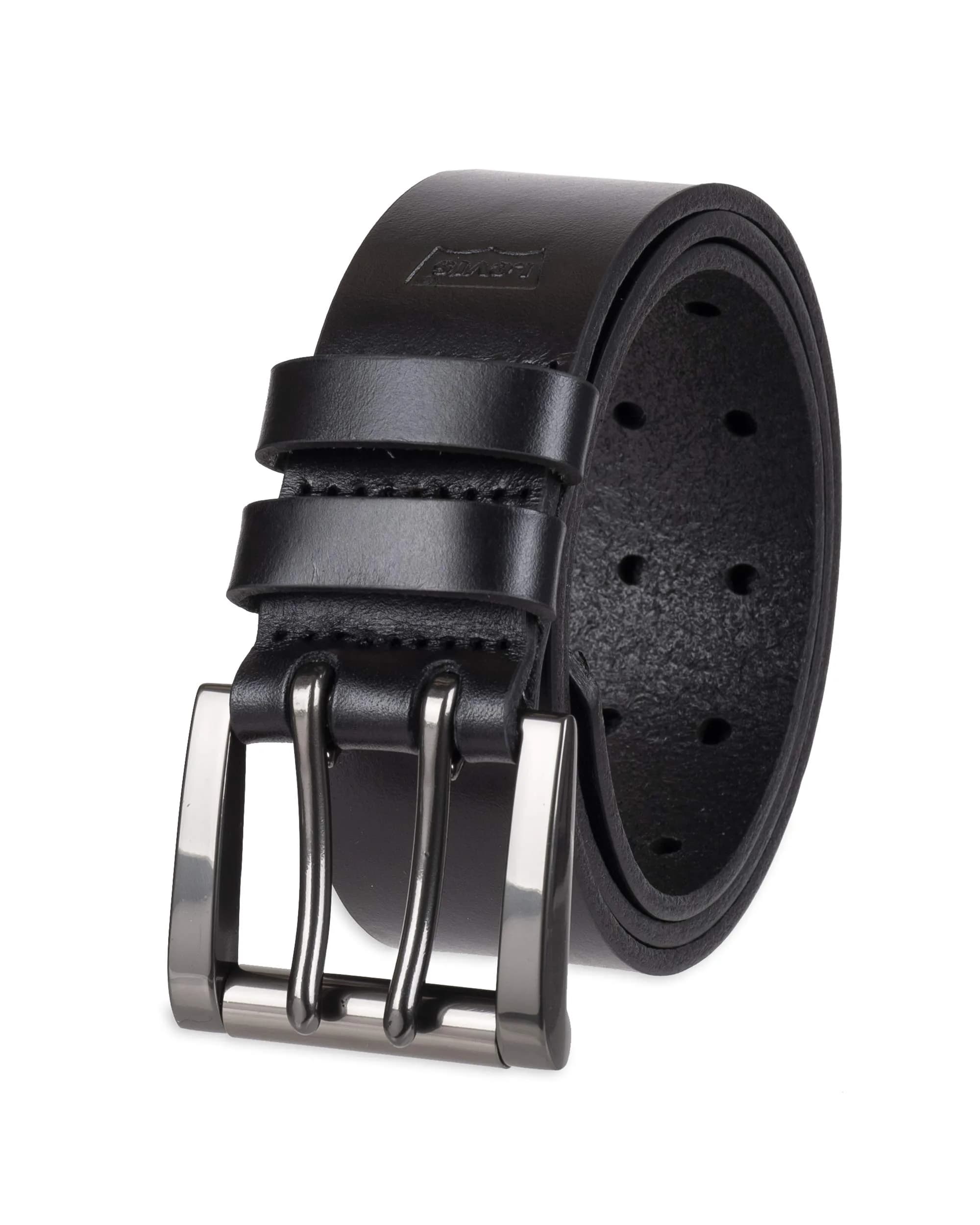 Levi's Men's Double Prong Casual Belt, Black, 38 | Classic Leather Belt for Men - main product image