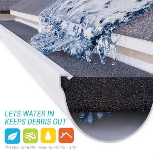 GutterStuff Pro Gutter Guard - 5-Inch Foam Gutter Filter Insert with Leaf Protection & Easy DIY thumbnail 3