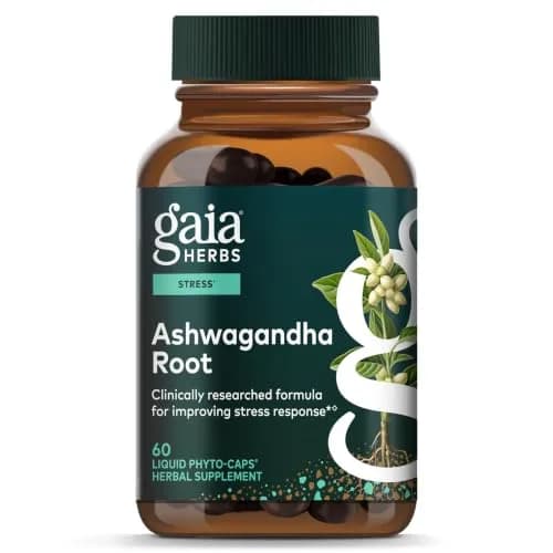 Gaia Herbs Ashwagandha Root 350 mg | Supports Stress & Sleep, Organic, Vegan thumbnail 1