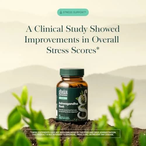 Gaia Herbs Ashwagandha Root 350 mg | Supports Stress & Sleep, Organic, Vegan thumbnail 2
