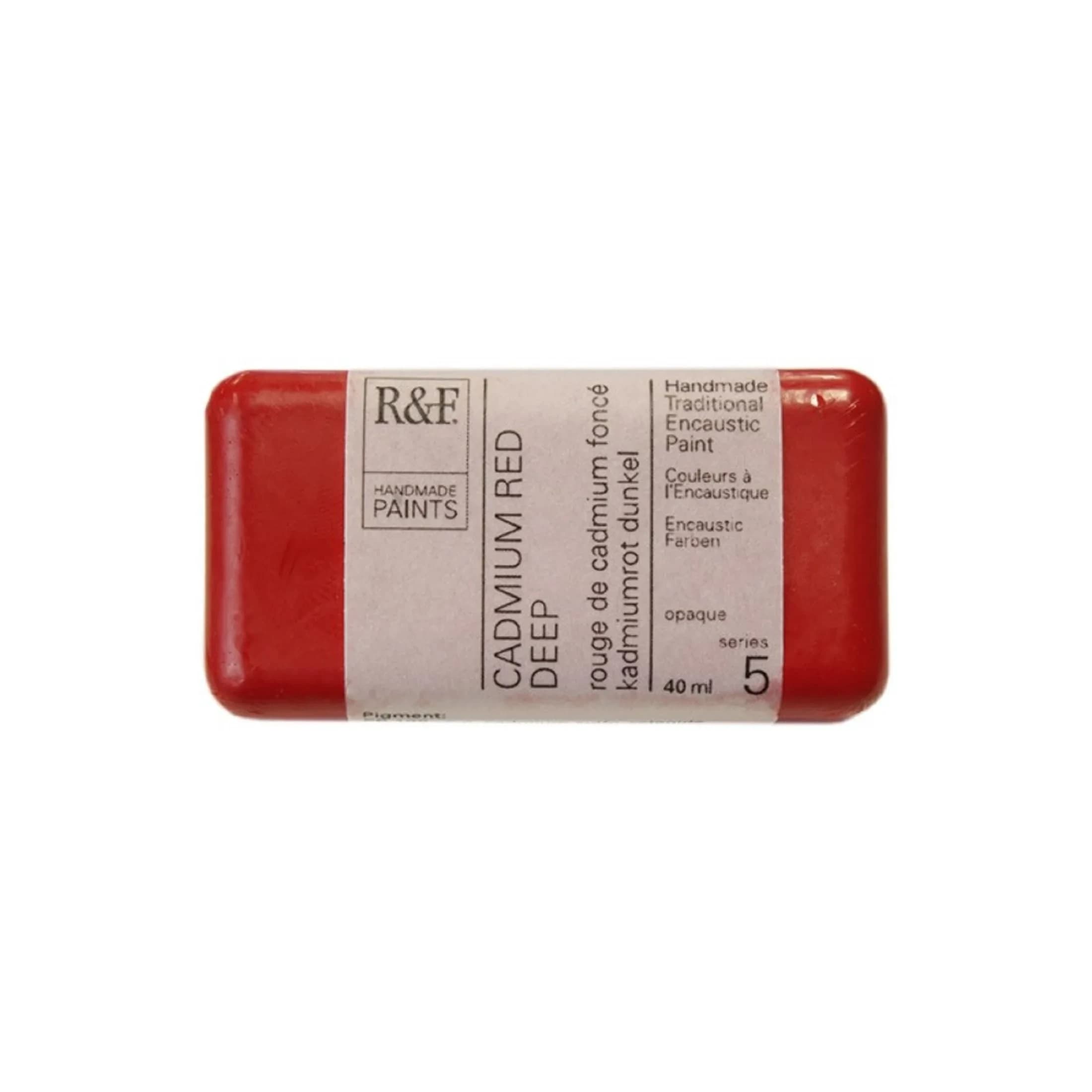 R&F Encaustic Cadmium Red Deep Paint 40ml (1.35 Fl Oz) | Opaque Artist Grade - main product image
