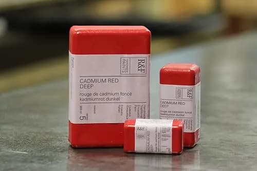 R&F Encaustic Cadmium Red Deep Paint 40ml (1.35 Fl Oz) | Opaque Artist Grade thumbnail 4