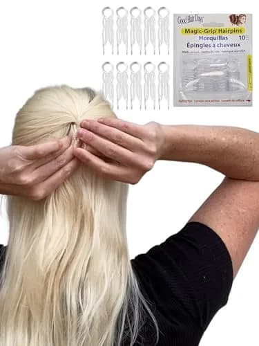 Good Hair Days Magic-Grip Hairpins, 10 Styling U-Pins for Strong Hold | Crystal Finish thumbnail 1