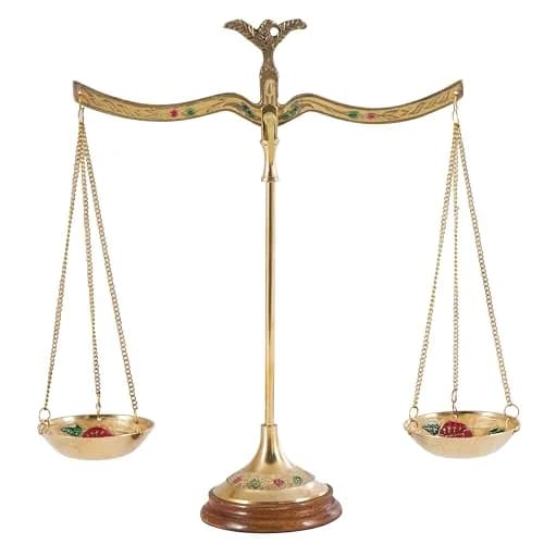 deco 79 Metal Small Vintage Style Decorative Scales with Floral Accents 12" x 4" x 12" | Elegant Home Decor thumbnail 1