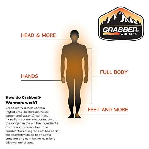 Grabber Body Warmer Peel N' Stick 40-Count | 12+ Hours Odorless Heat, Non-Toxic, TSA Approved thumbnail 5