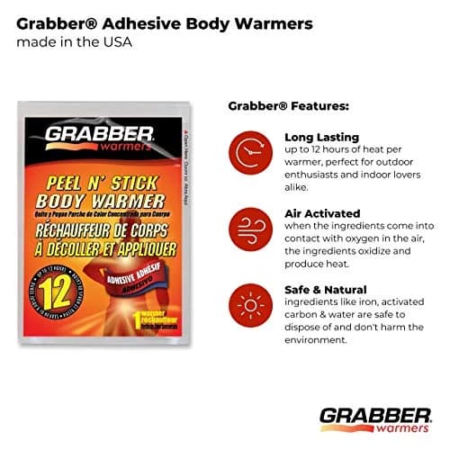 Grabber Body Warmer Peel N' Stick 40-Count | 12+ Hours Odorless Heat, Non-Toxic, TSA Approved thumbnail 6