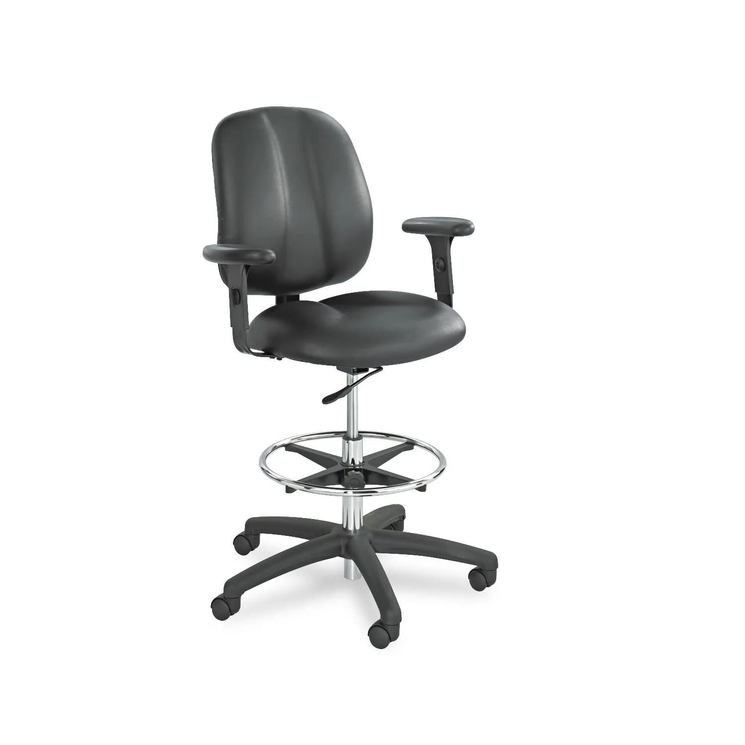 Safco Adjustable T-Pad Arm Set for Extended Height Chairs, Black | 10-12.25" H x 4.1" W - main product image