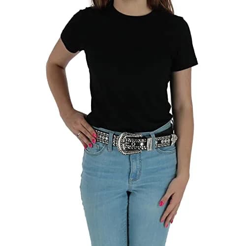 CTM Western Rhinestone Belt for Women 1.5 inches | Faux Leather & Rhinestones thumbnail 2