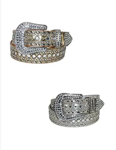 CTM Western Rhinestone Belt for Women 1.5 inches | Faux Leather & Rhinestones thumbnail 3
