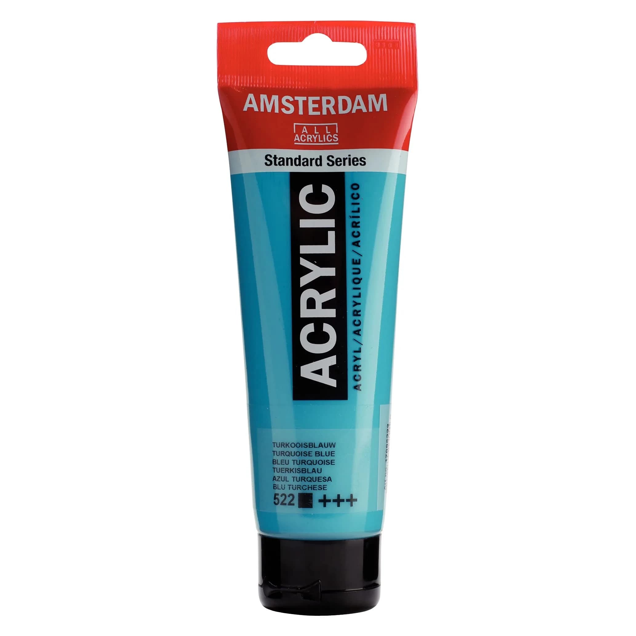 Amsterdam Standard Series Acrylic Paint Tube, Turquoise Blue 522, 120ml (4.05 Fl Oz) | Professional Grade, Fast-Drying, Multi-Surface — Turquoise Blue