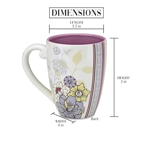 Pavilion Gift Company 50th Birthday Mug 20oz | Elegant Floral Design for Special Occasions thumbnail 3
