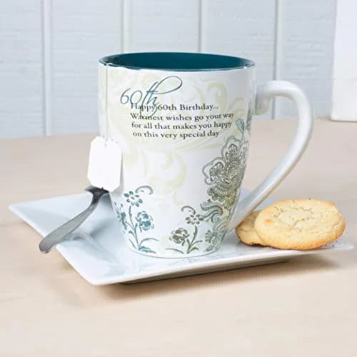 Pavilion Gift Company 60th Birthday Mug 20oz | Elegant Floral Design for Celebrations thumbnail 6