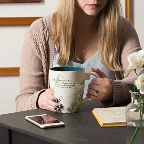 Pavilion Gift Company 60th Birthday Mug 20oz | Elegant Floral Design for Celebrations thumbnail 7